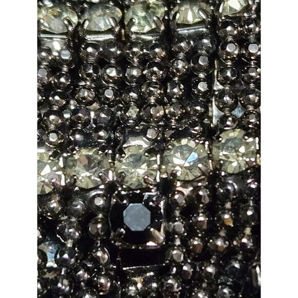 Lee Angel for Neiman Marcus Black, Grey Crystal Beaded Stretch Bracelet - Picture 5 of 7
